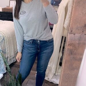 Bass Pro shops grey longsleeve T-shirt offshore angler graphic kids XLarge